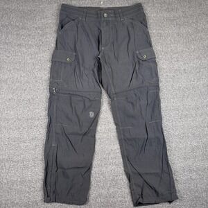 Kuhl Pants Mens 34x30 Gray Convertible Cargo Stealth Zip Hiking Nylon Stretch
